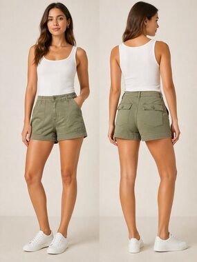 Liverpool LA Sagebrush Green Utility Shorts Size 16 NWT